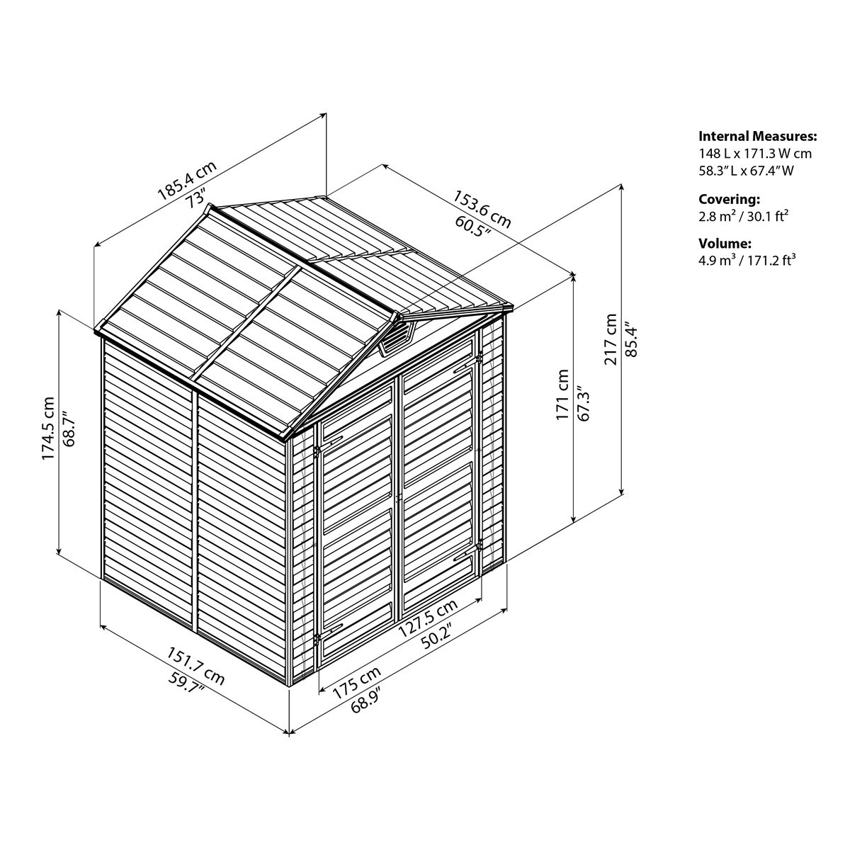 Palram - Canopia Skylight 6x5 hnědý